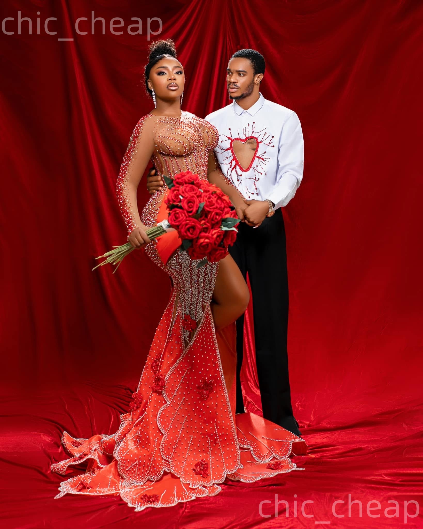 Aso Ebi Burnt Orange Mermaid Prom Dresses 2026 Flowers Crystals Illusion Evening Formal Party Second Birthday Engagement Gowns Dress For Special Occas