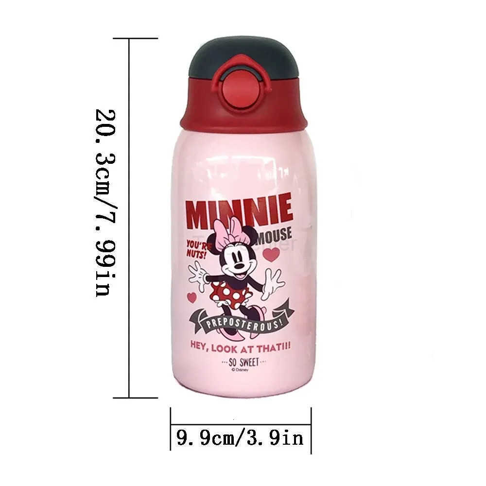 Disney Material Straw Thermos Cup With Protective Cover Stainless Steel Cartoon Water Bottle Exquisite Gift Box With Cup Cover H251203