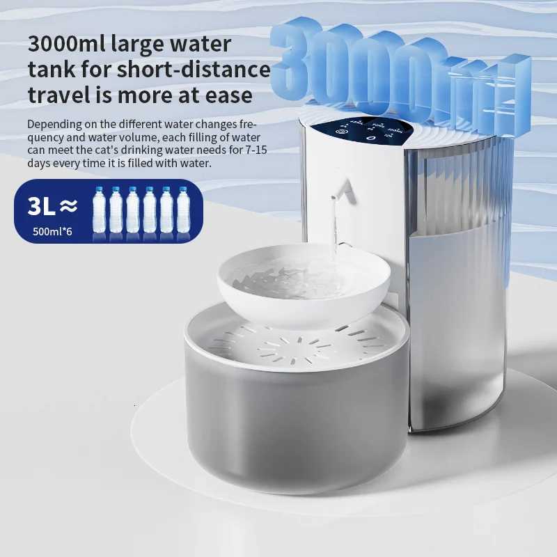 Smart Dump Pet Water Dispenser Wireless Automatic Drinking Fountain Rechargeable Water Feeder Ideal For Cats Small Medium Dog M251204