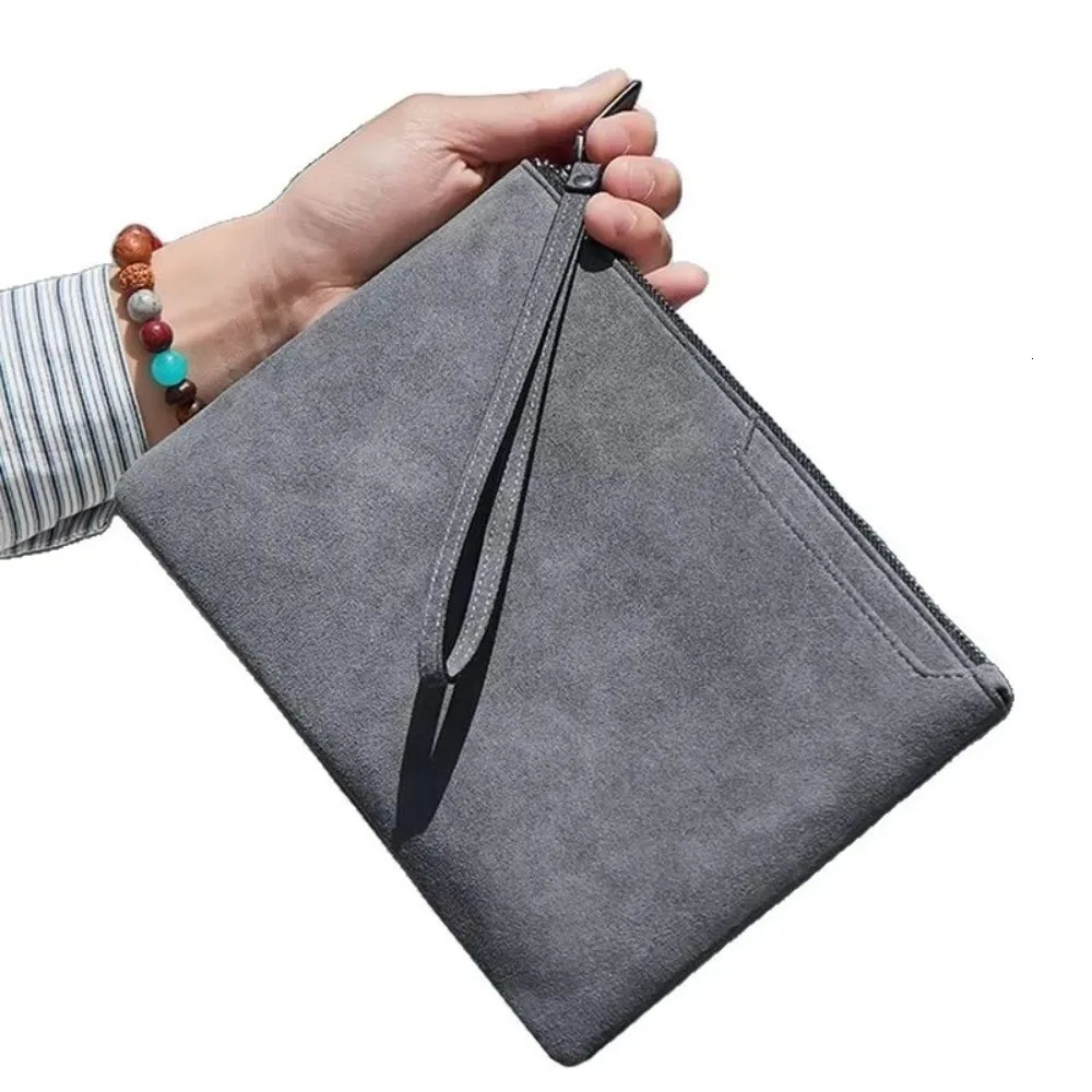 Mens Business Clutch Bag Large Capaci Leather Wallet Handheld Busin Casual Phone Bag Soft Surface Ort Wallet Casual Handbag251203
