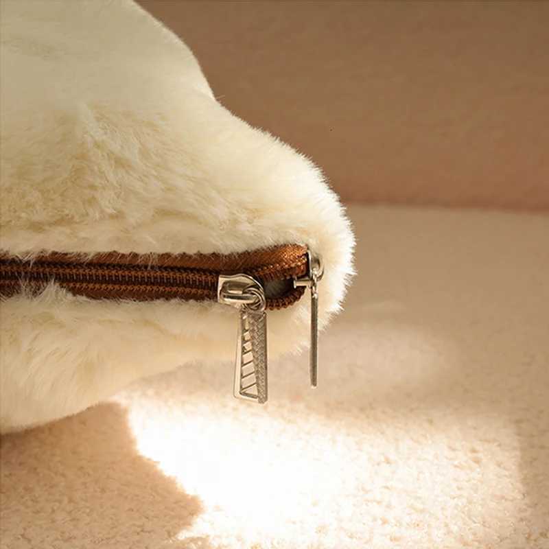 2 in 1 Blanket Thick Faux Rabbit Velvet Cushion Fluffy Sofa Throw Foldable Winter Warm Shaggy Quilt Travel Blanket Y251204