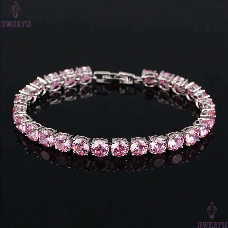 Fashion Multicolor Diamond Tennis Bracelet Designer for Woman 18k Gold AAA Cubic Zirconia Copper Silver Bracelets Womens Engagement Wedding Luxury Jew