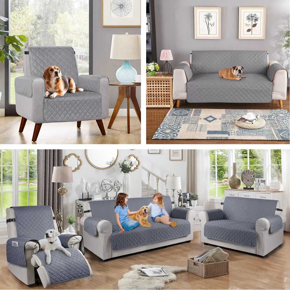 Sofa Covers Water Resistant Couch Cover Reversible Furniture Protector with Non-slip Elastic Straps for Kids Dogs Sofa Slipcover M251204 - view 5