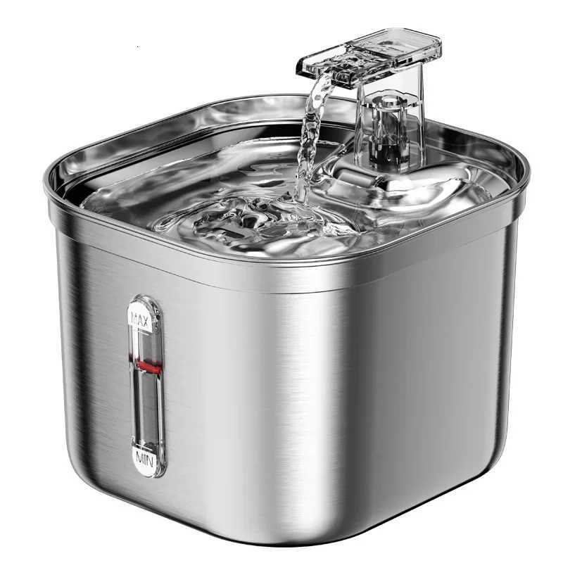 Cats Water Fountain Stainless Steel Auto Running Cat Water Drinker With Filter Motion Sensor Transparent Pets Drinking Dispenser M251204