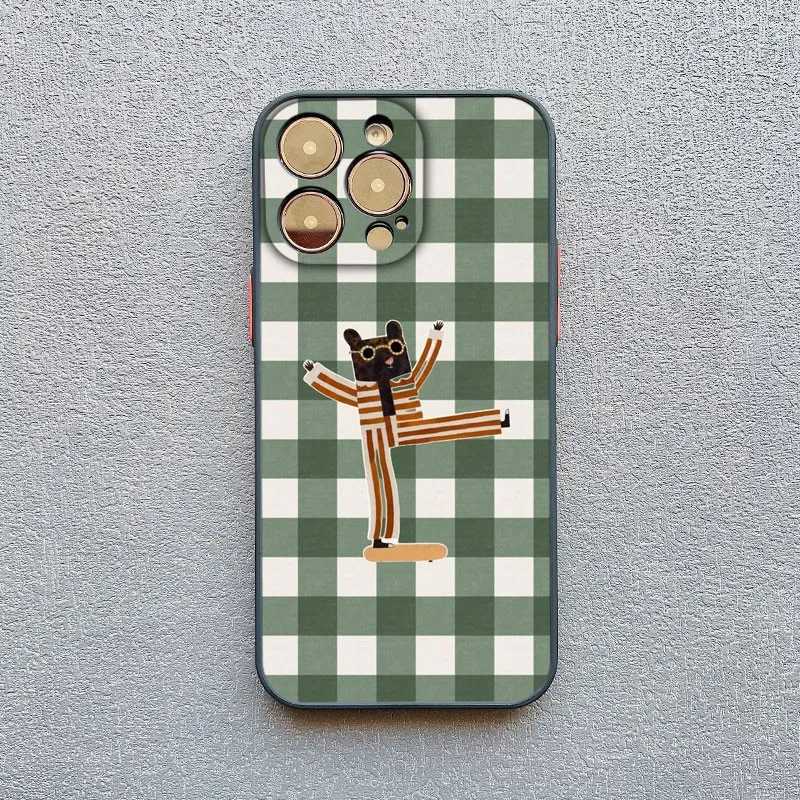 Simple Cute Green White Plaid Phone Case For Galaxy S25 S24 S23 S22 S21 S20 S10 Note20 Plus tra Lite 5G Cover H251203