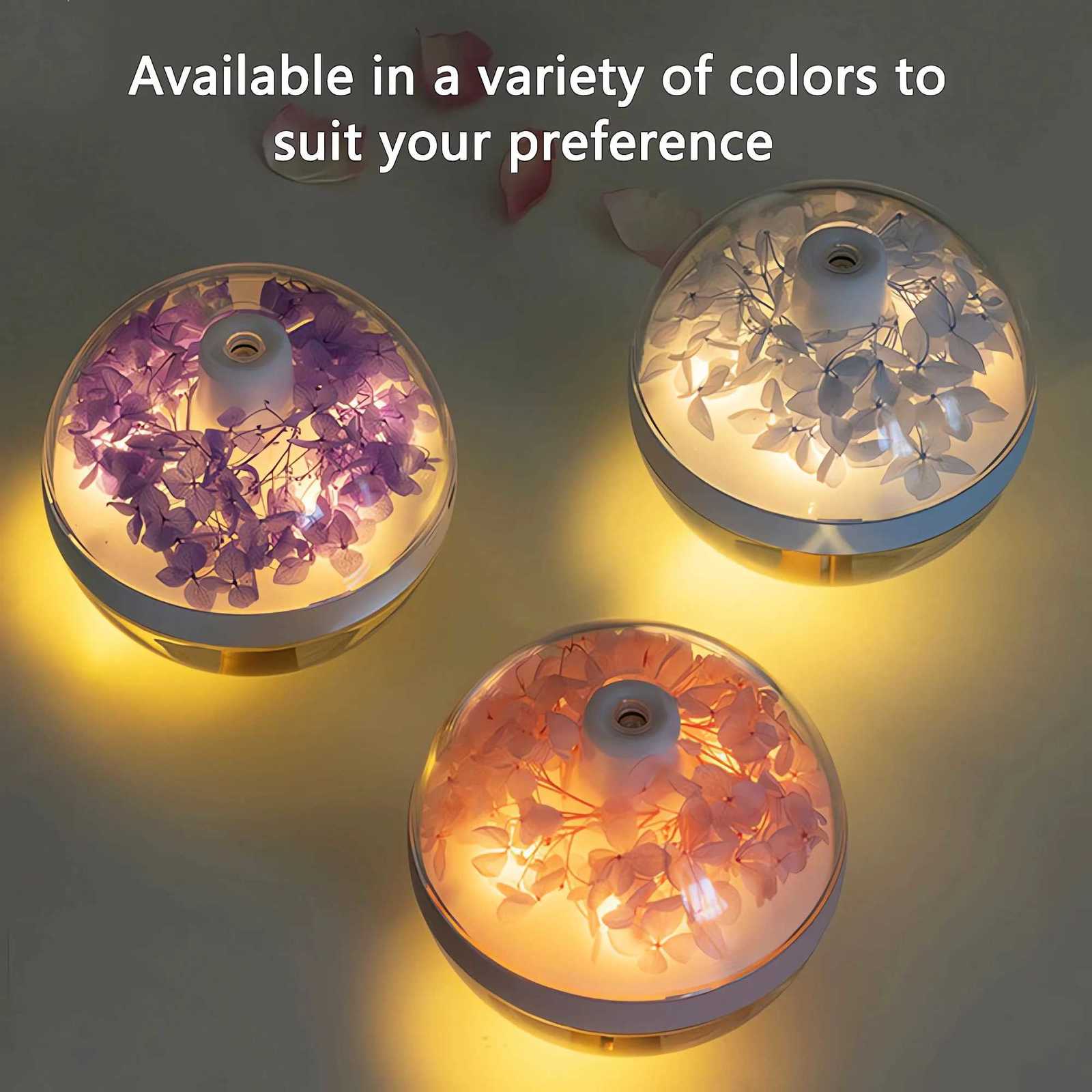 Eternal Flower Humidifier Atmosphere Light Dual-USB Battery Charger Mini He Festival Gift Artificial Flower Diffuser C251204