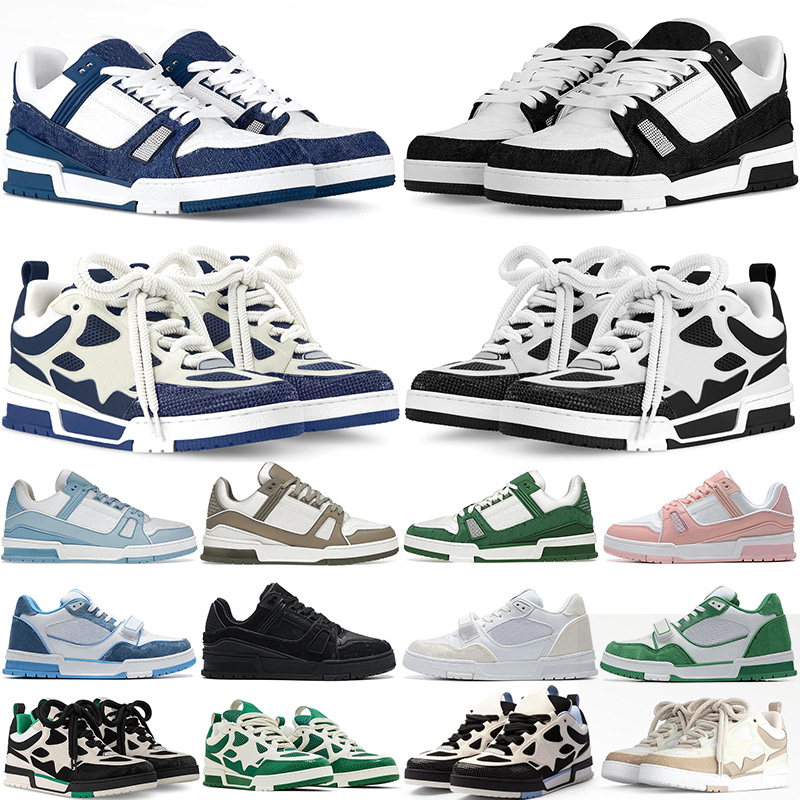 Designer Casual Shoes Trainer Sneakers Low Black White Baby Blue Navy Orange Men Women Outdoor Sports Runner Running Louisvuittion Shoe