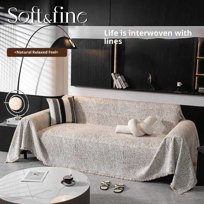 Thick Chenille Sofa Cover Striped Knitted Cat Resistant Full Cover for 2 3 4 Seater Sofa M251204 - view 6