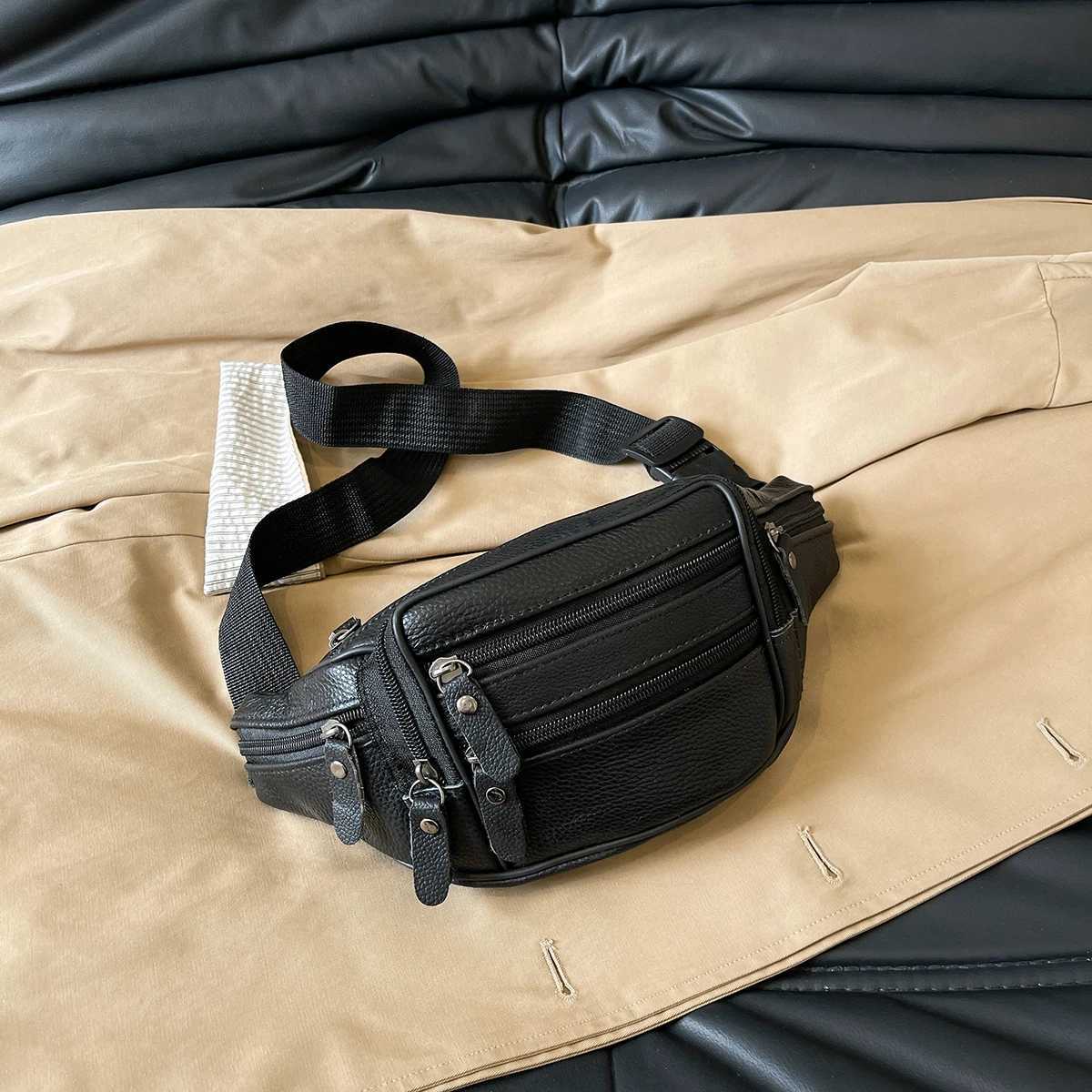 Leather Waist Bag Casual Small Square Hip Packs Crossbody Multi-function Outdoor Phone Pouch Belt Bag Fanny Pack Shoulder BagsT251204