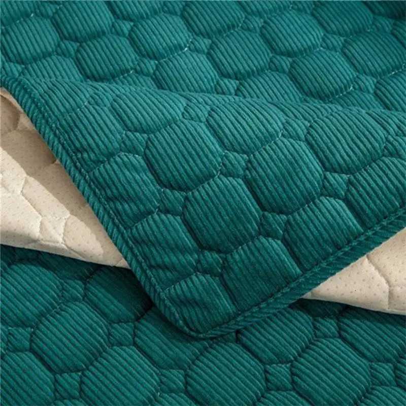 Solid Color Black Universal Non-slip Sectional Sofa Cover Super Soft Corduroy Plush Quilted Sofa Towel L Shape Corner Cover M251204 - view 3