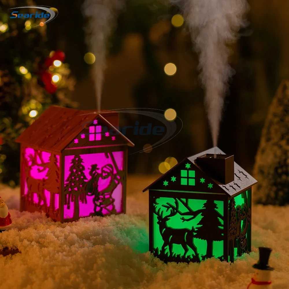 Wooden House Air Humidifier USB 240ML Ara Diffuser Essential Oils Color Night Light for He Bedro Christmas Gifts C251204