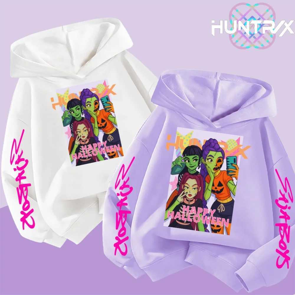 Celebrate 2025 Halloween in K-POP Style Demon Hunters Cartoon Hoodies for Kids Super Soft Cozy for Both Boys and GirlsW251204