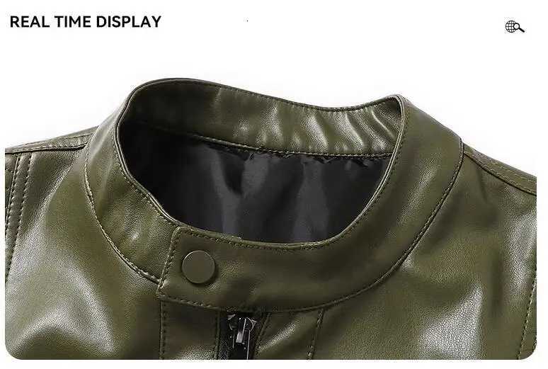 New Fashion Men Stand Collar Moto Leather Jackets Slim Fit Leather Coats Quality Male Spring Autumn Casual Leather Jackets 3XLT251204