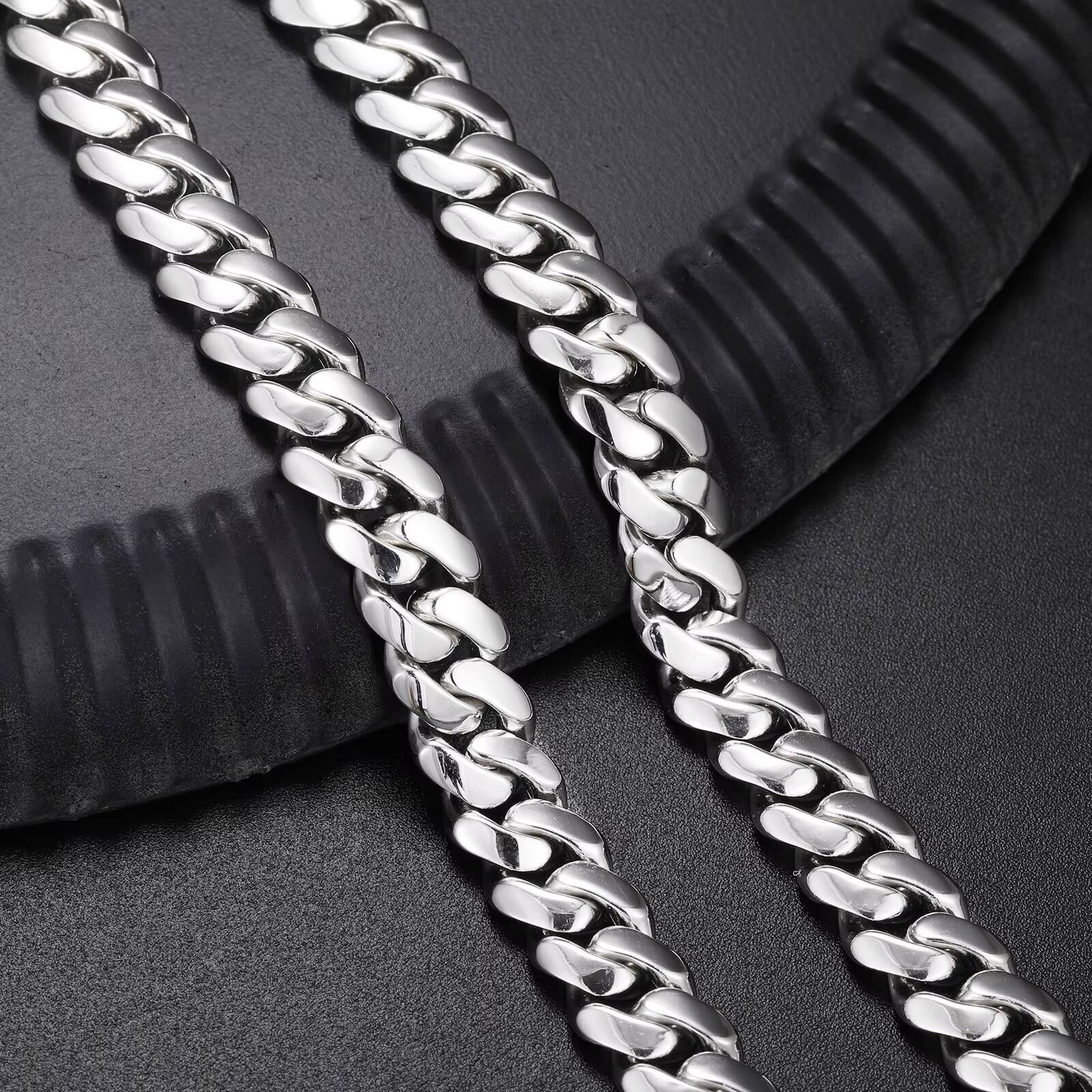 Dropshipping Handmade 6-10mm Miami Cuban Link Chain Fashion Pure 925 Sterling Silver Hip Hop Jewelry Cubana Cuban Necklace Men