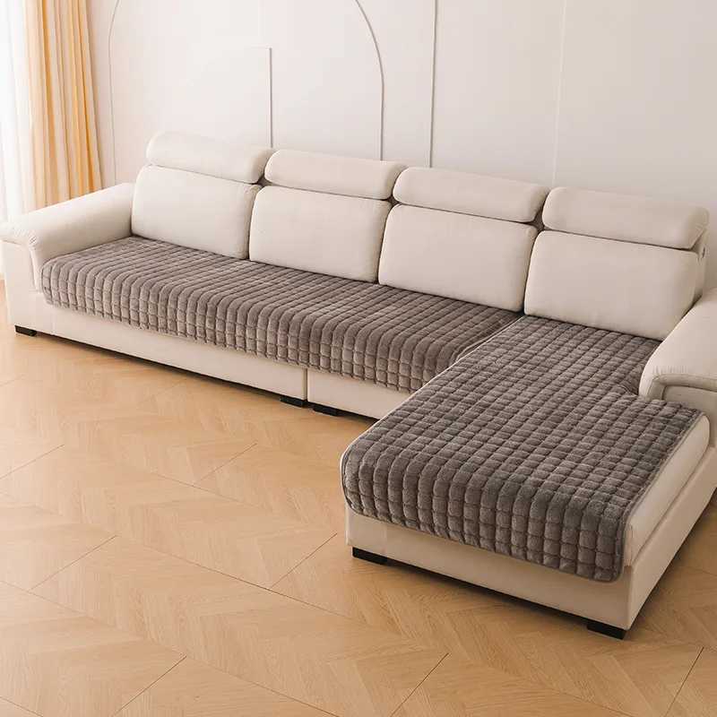 Flannel Sofa Cushion Four Seasons General Non-Slip Thickened Living Room Sofa Backrest Cover Modern Plush Seat Cushion M251204 - view 3