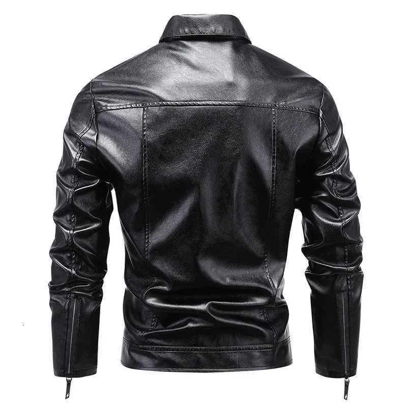 2024 Leather Jacket Men Winter Motorcycle PU Leahter Jacket Male Stand Collar Casual Windbreaker Ropa De Hombre Slim Coat 4XLT251204