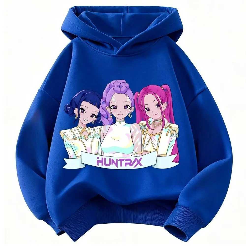 Korean Kpop Devil Hunter Childrens Sweater Boys Girls Clothing Autumn and Winter Comfortable Warm Childrens HoodiesW251204