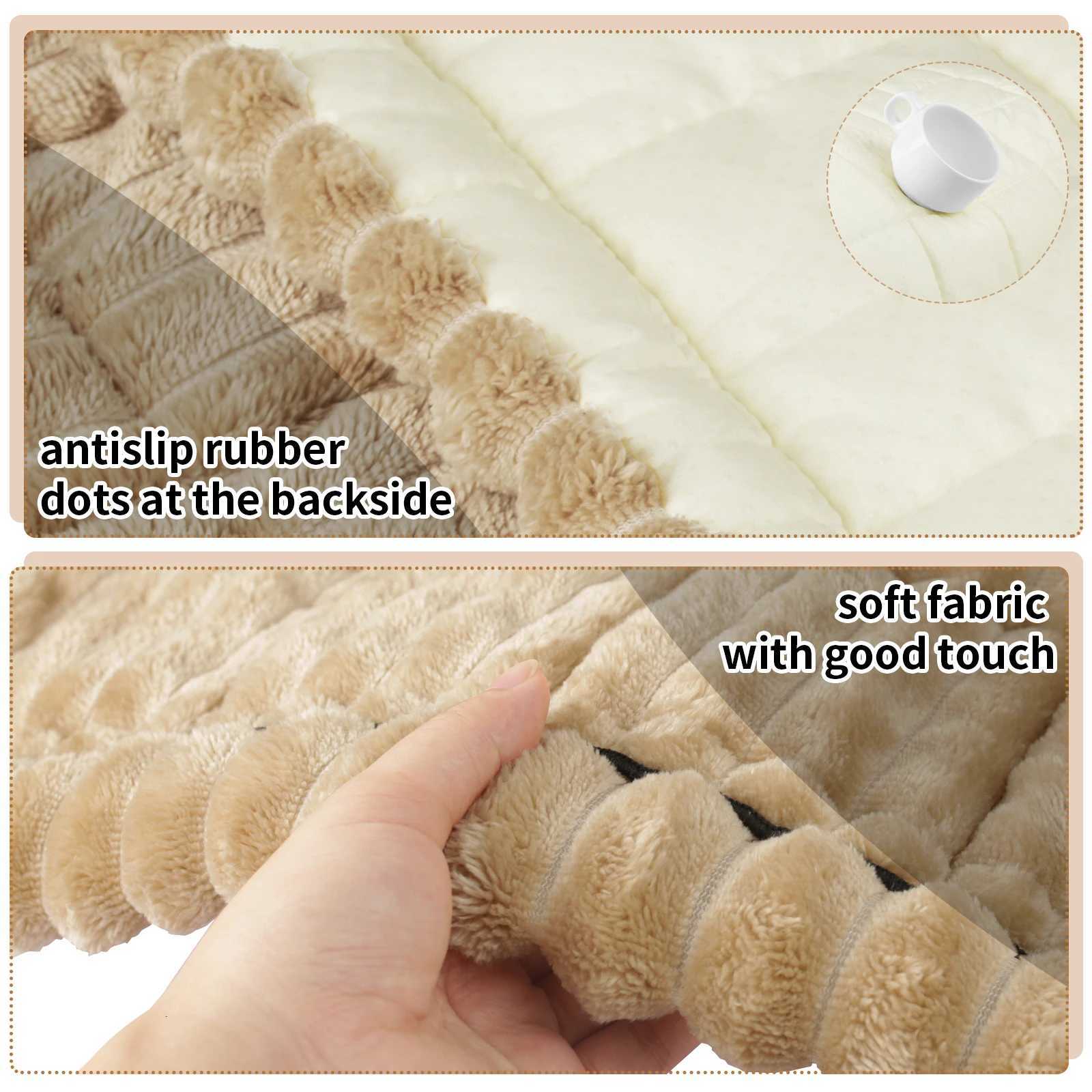 Thick Sofa Covers Soft Fuzzy Corduroy Universal Non-Slip Corner Couch Slipcover Washable Furniture Protector for Living Room Pet M251204 - view 3