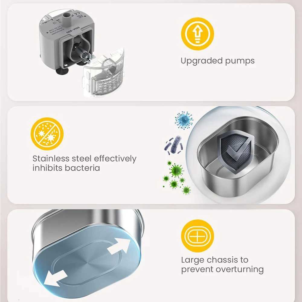 32L Stainless Steel Cat Water Fountain Automatic Pet Water Dispenser Accessories Auto Cat Drinking Fountain Dog Drinker Bowl M251204