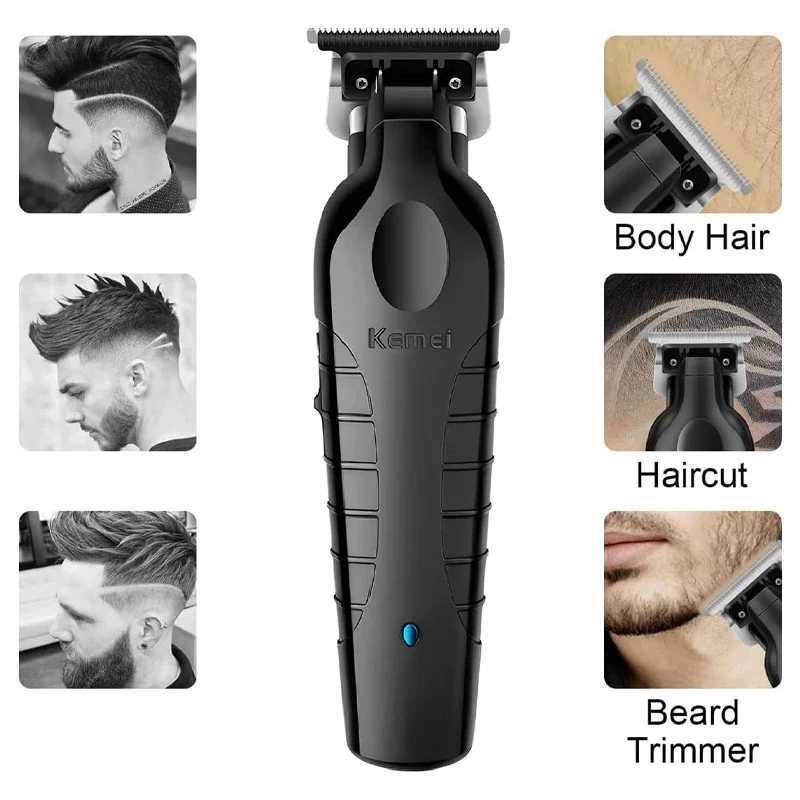 Kemei KM-2299 KM-2024 Professional Barber Cordless Electric Hair Clippers USB Rechargeable Hair Trimmers Hair Cutting hine Y251203