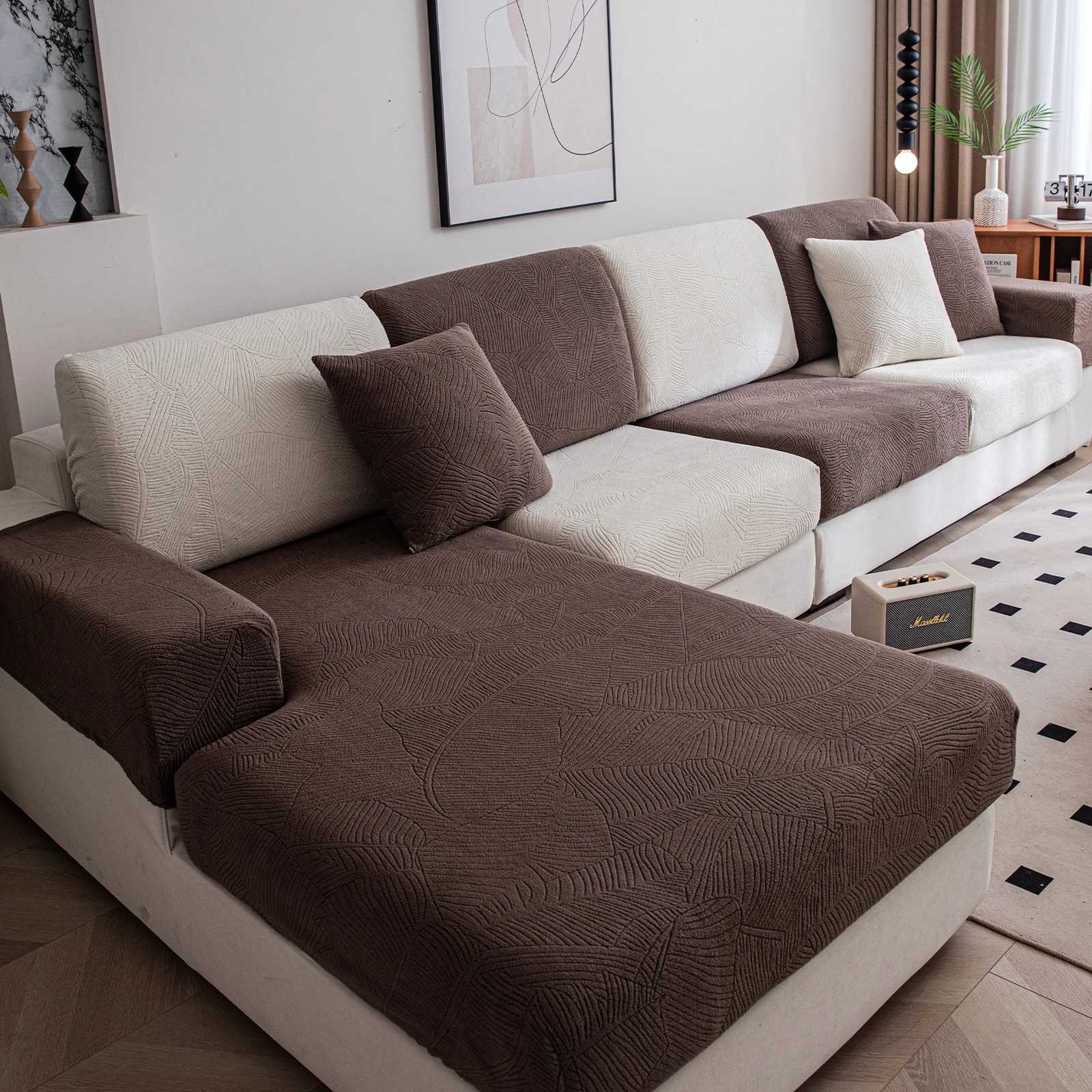 Banana Leaf Jacquard Fabric Sofa Cloth Cover Polar Fleece Living Room Comfortable Dustproof Anti Pet Scratch M251204 - view 6
