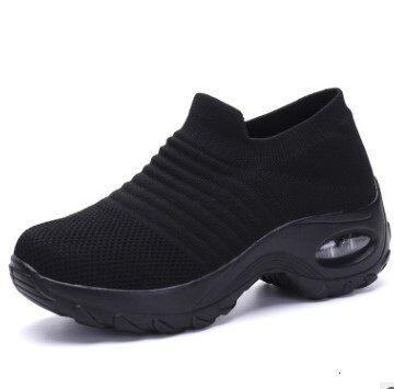 Free Shipping 2025 New Air Cushion Sneakers for Women Large Size Thick Sole Breathable Mesh Slip-on Casual Shoes