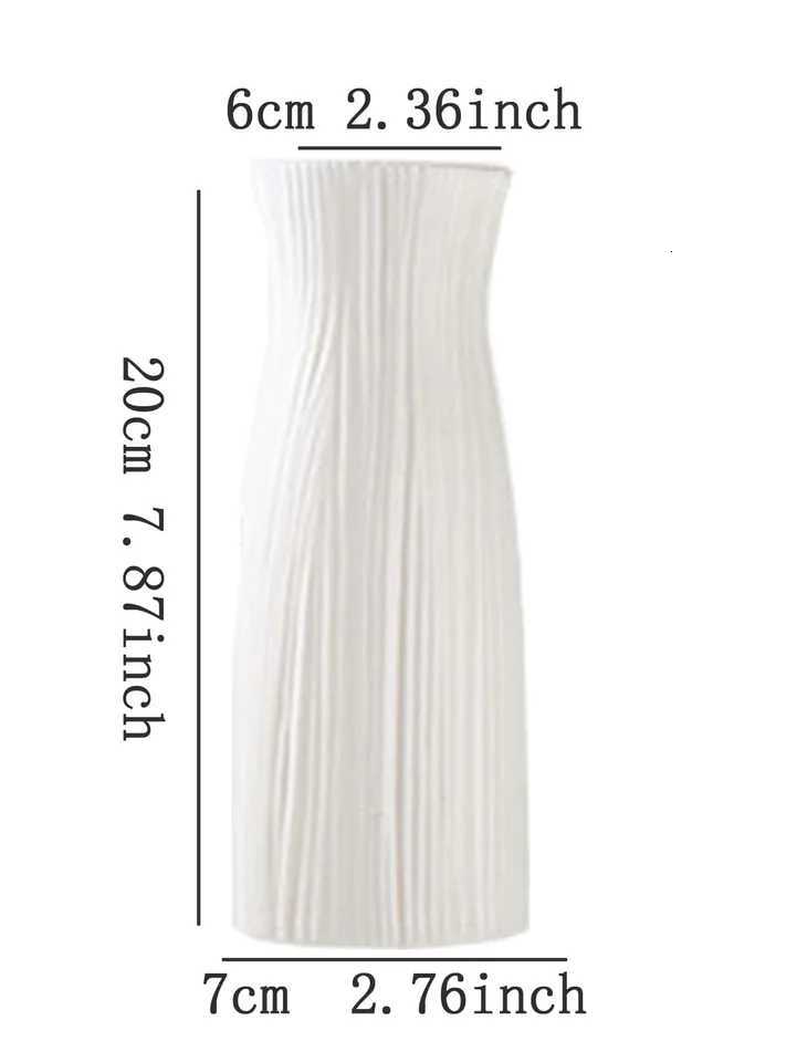 1Pc Modern Flower Vase White Plastic Basket Nordic He Living Ro Decoration Ornament Flower Arrangement H251204