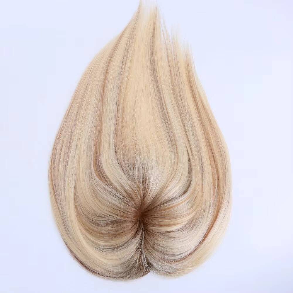 613 Highlight 8 Color Straight Human Hair Topper 5x65 Women Hair Toppers European Virgin Hair 16 Mono Base Toppers