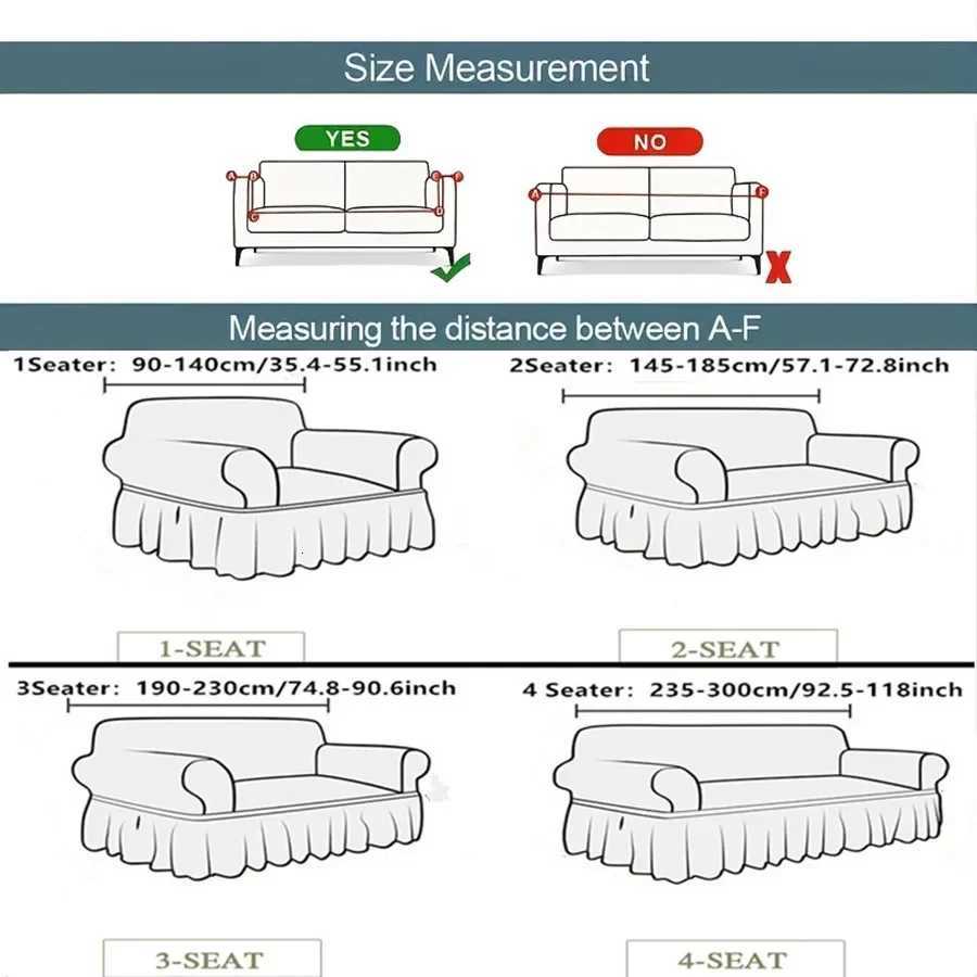 Waterproof Stretch Sofa Skirt Covers Breathable Couch Covers Adjustable Elastic Slipcovers for Living Room Hotel 1Pc M251204 - view 4