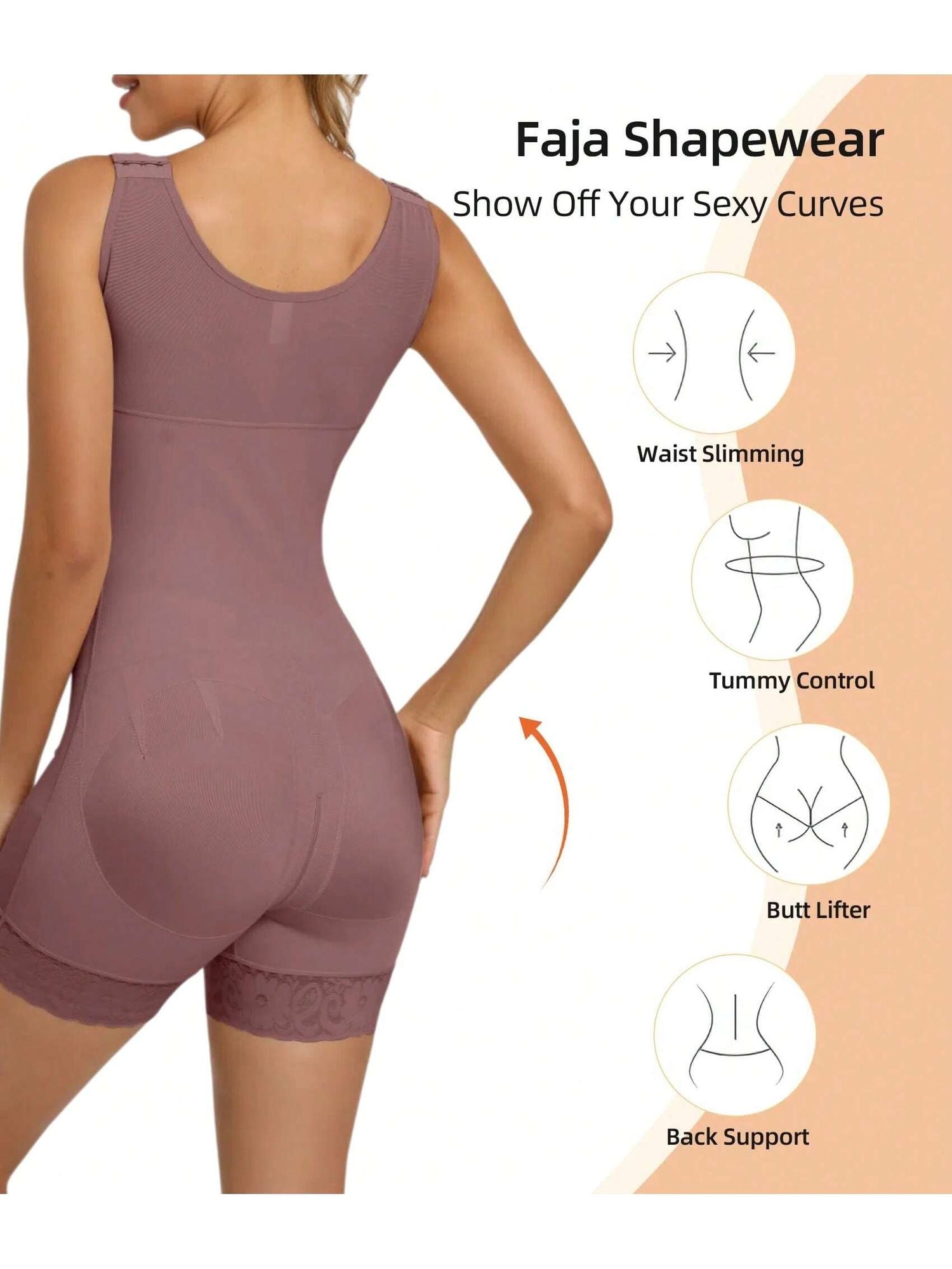 Women's Tummy-Control Faja Corsets: Full-Length Body Shapers With Lift Support & Concealed Zippers