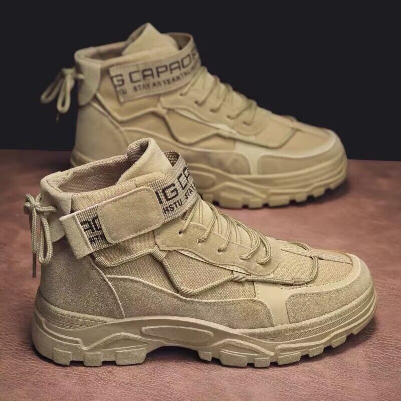 Martin Boots Men's Shoes Spring and Autumn New High-top Work Shoes Men's Korean Version Versatile British Style Short Boots Casual Trendy Sh