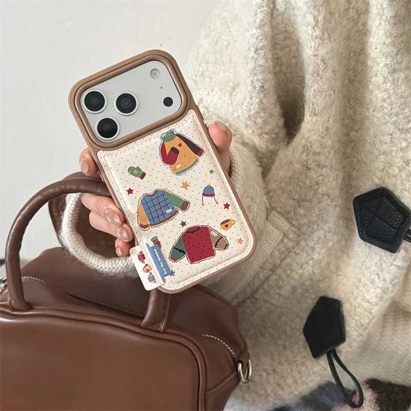 Autumn and Winter collection Sweater Phone Case For iPhone 17 Pro cases leather 16 15 14 Pro Max Back Cover Mirror Shockproof H251203