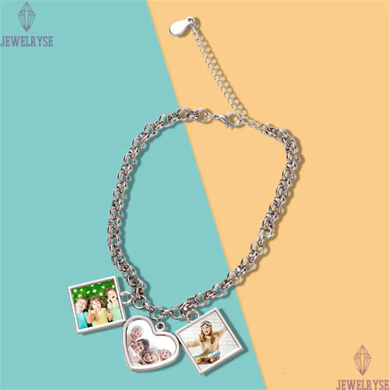 Fashion christmas sublimation blank mens DIY transfer printing round heart love bracelet for woman Thanksgiving Valentines Day Souvenir Family Gift