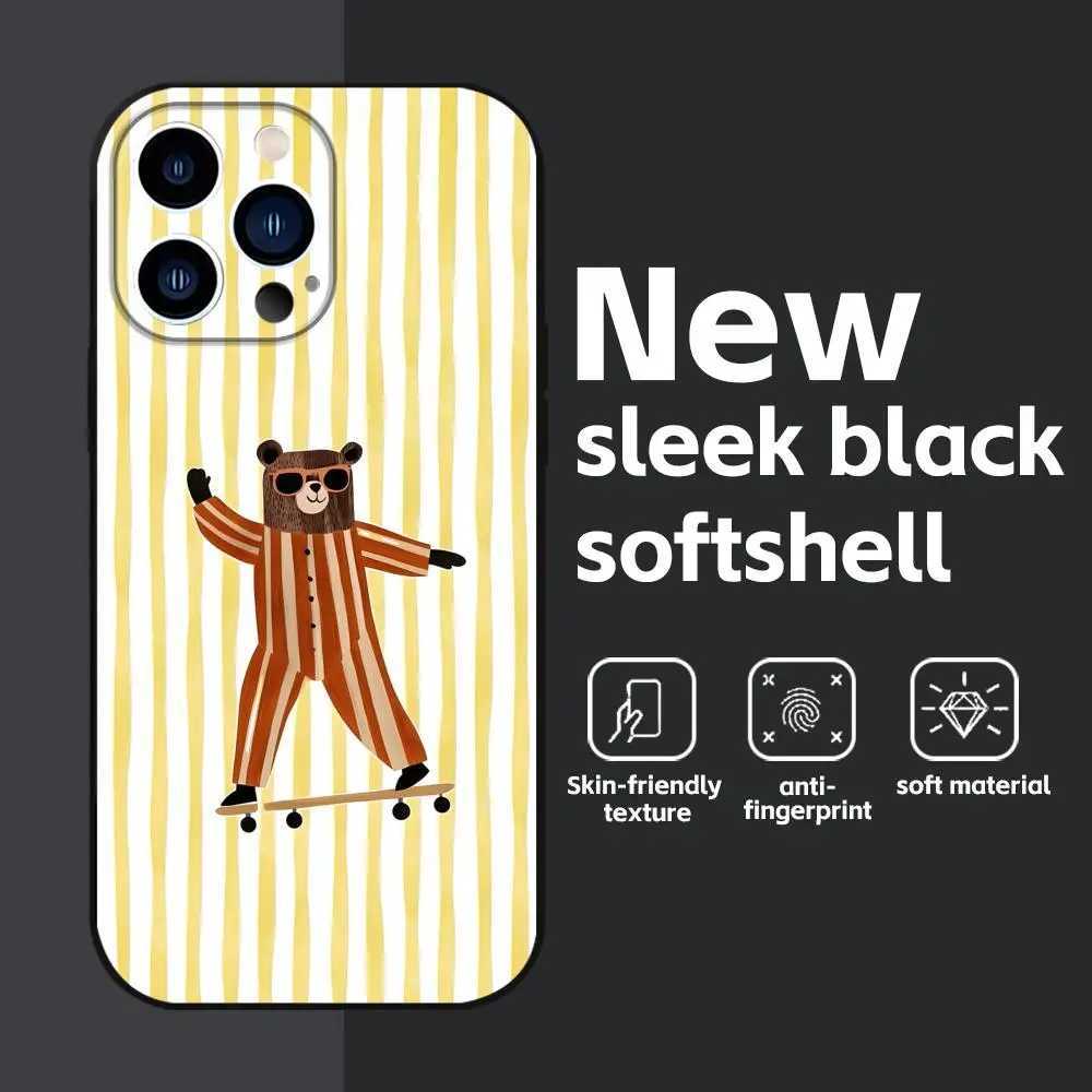 Simple Cute Stripe Phone Case For iPhone 17 16 15 11 12 14 13 Pro Max Mini X XS XR 7 8 Plus SE 16E Air Soft Cover Fundas H251203