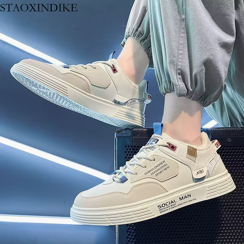 Cross-Border Men's Shoes 2024 New Summer White Shoes Korean Style Trendy Extra Large Size Sneakers Size 46 Casual Sports Shoes