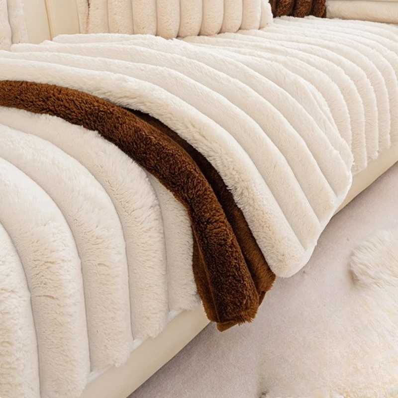 French Style Plush Sofa Cover Thicken Sofas Towel Winter Warm Non-slip Couch Slipcover Armchair Protector Living Room Decor M251204 - view 4