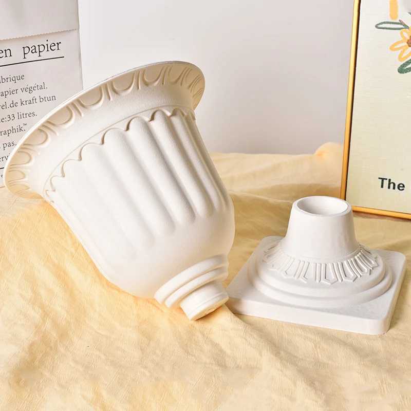 Simple Plastic Vase Pots for Plants Flower Arrangement Vase Modern Art Plastic Flowerpot Desktop Vase Decoration Flower Bottle H251204