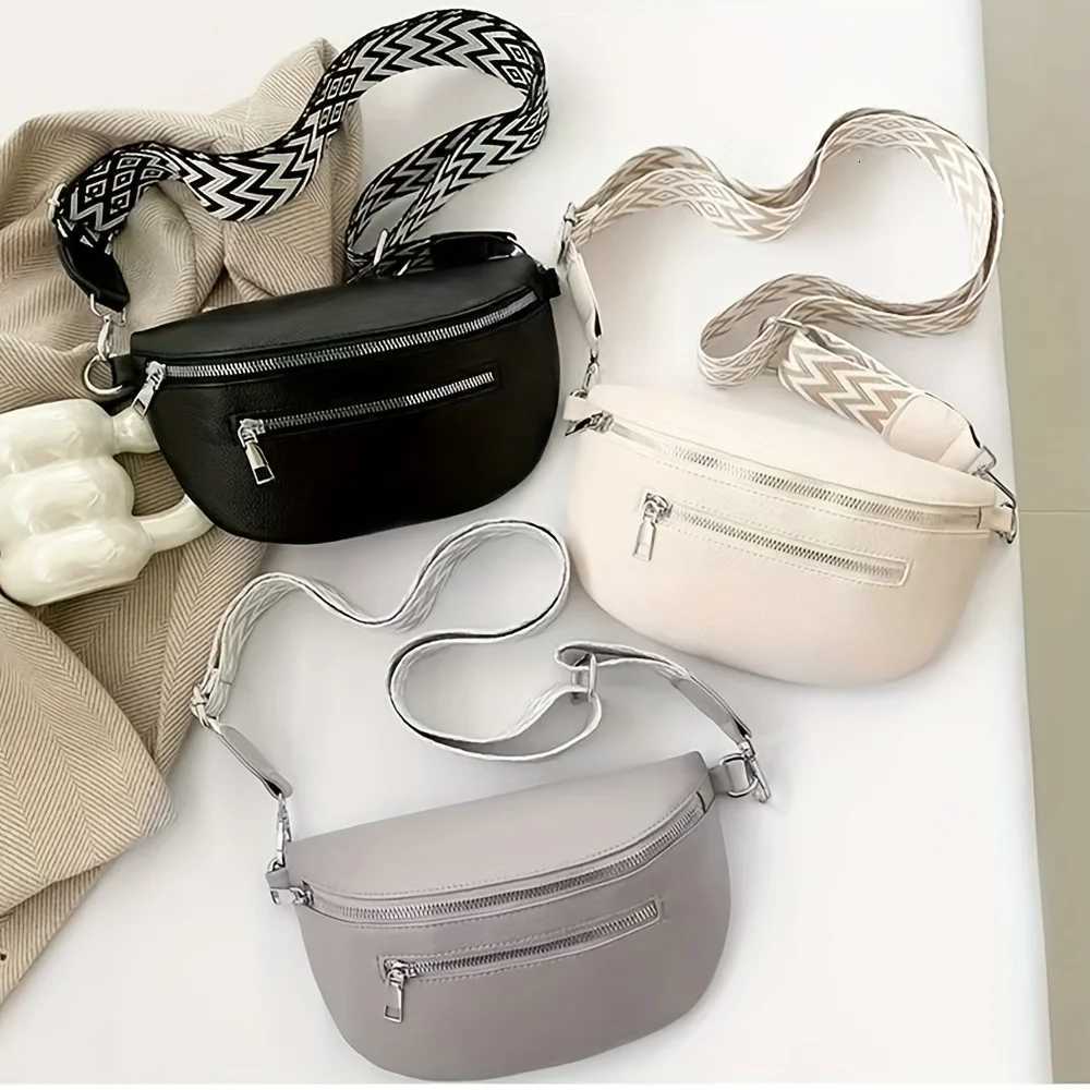 Soft Leather Women Fashion Casual Fanny Pack Saddle Bag New Fashion Chest Bag Single Shoulder Crossbody Bag Travel Mobile PhoneT251204