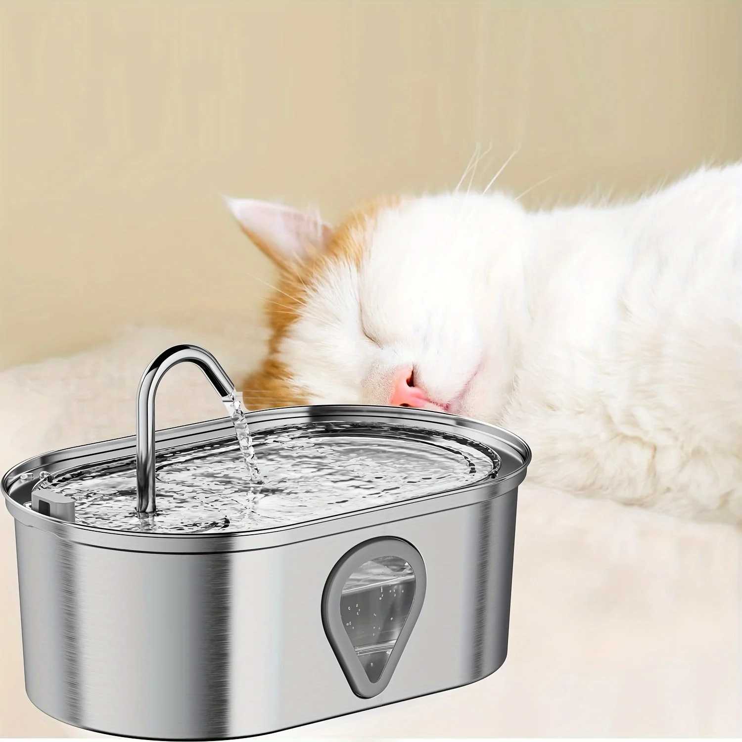 35L large capacity pet water dispenser automatic stainless steel cat water fountain with transparent window observe water level M251204