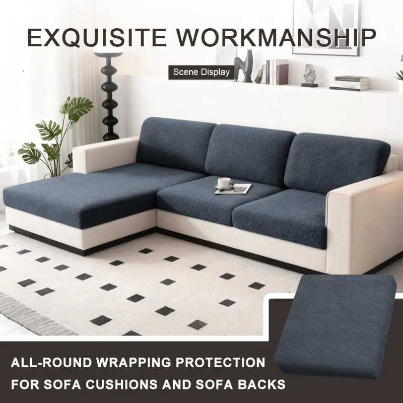 2026 Premium Winter Warm Teddy Fleece Sofa Cover Heavy Duty All Season Couch Cover Non-Slip Elastic Seat Protector M251204 - view 3