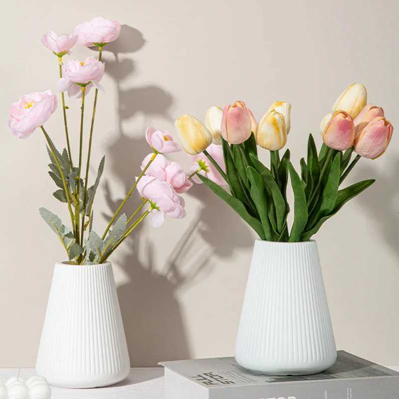 Elegant Nordic Flower Vase Durable Plastic Vase Ornaments Flower Arrangement He Living Ro Decoration Flower Creative Art H251204