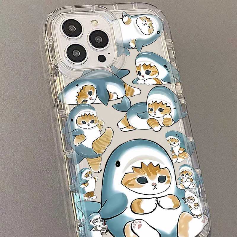 Cute Cartoon Mofusand Cat Clear Case For iPhone 14 16 15 13 12 11 Pro Max 7 8 Plus XR X XS Max SE 2020 Shockproof Silicone Cover H251203