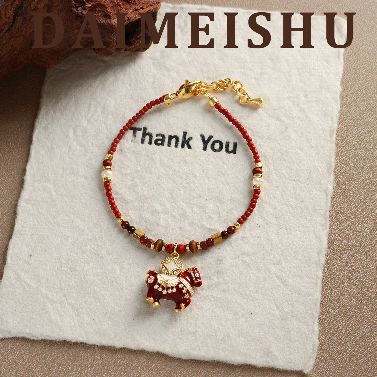 Original Fashion Exquisite Red designer Oil Drop "Get Rich Quickly" Horse Pendant free shipping Necklace Light Luxury luxury High-End Clavic