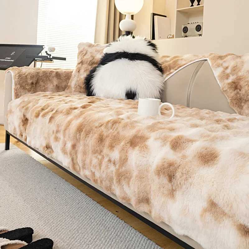 New Gradient Colour Plush Sofa Cushion Thickened Non-Slip Winter Sofa Cover Living Room Sofa Mat Decorative Dust Backrest Towel M251204 - view 5