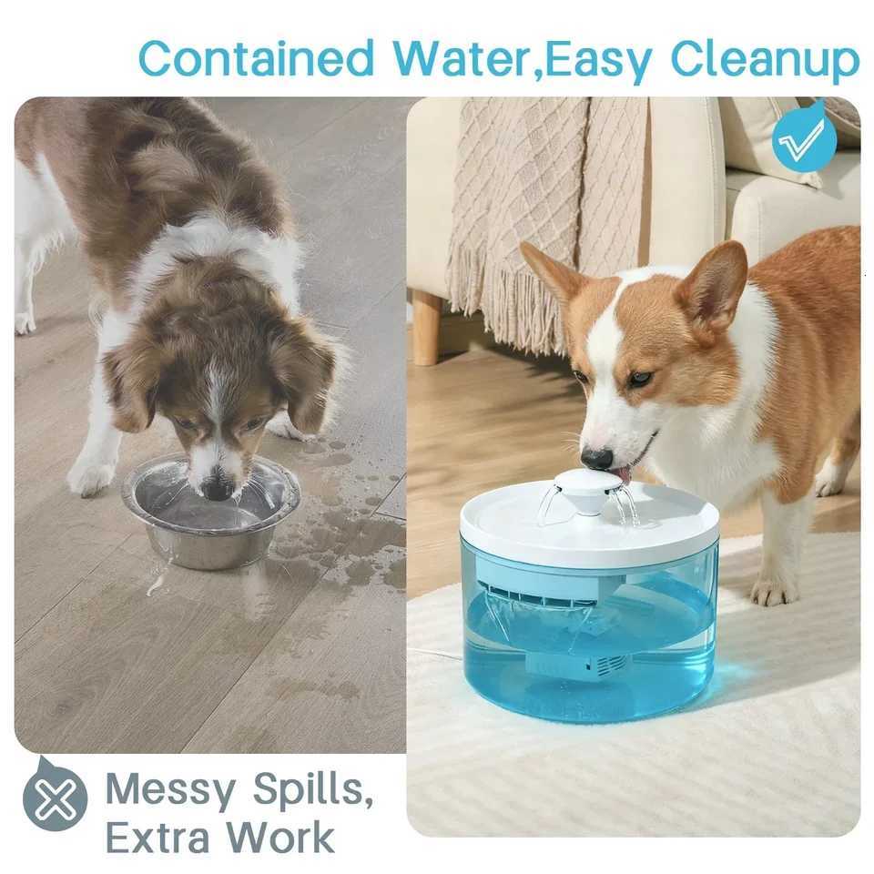 Cat Water Fountain-18L/6087 fl oz Ultra-Quiet Design Clear Water Tank USB Powered Suitable for Cats and Small Dogs M251204