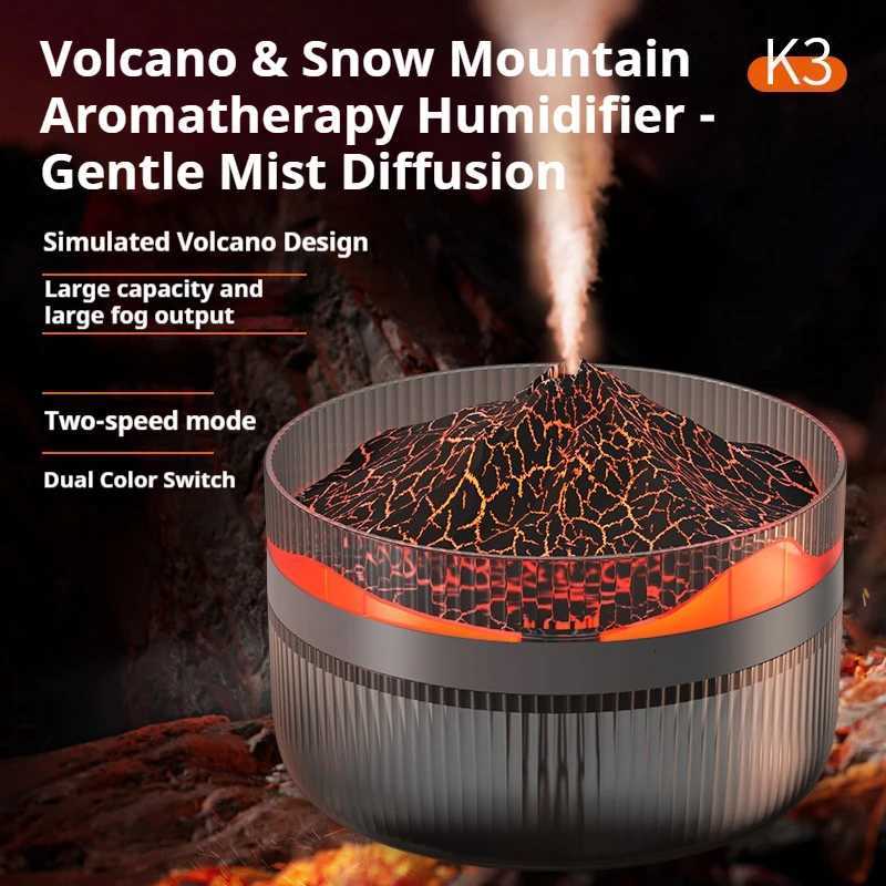 Volcano Snow Mountain Humidifier Large Capacity with Auto 2 Color Change No-Lid-Opening Water Addition Night Light Feature C251204