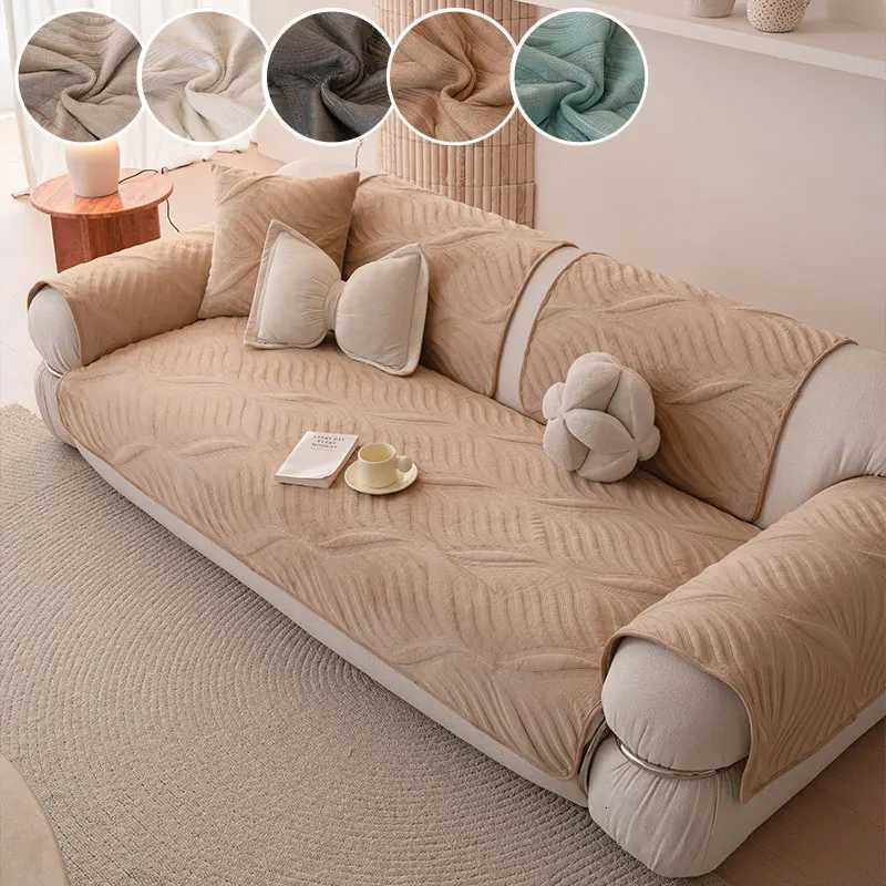 1PC-New Solid Color Sofa Mat Winter Anti slip Sofa Mat Thick Plush Sofa Cushion Autumn/Winter Edition M251204 - view 6