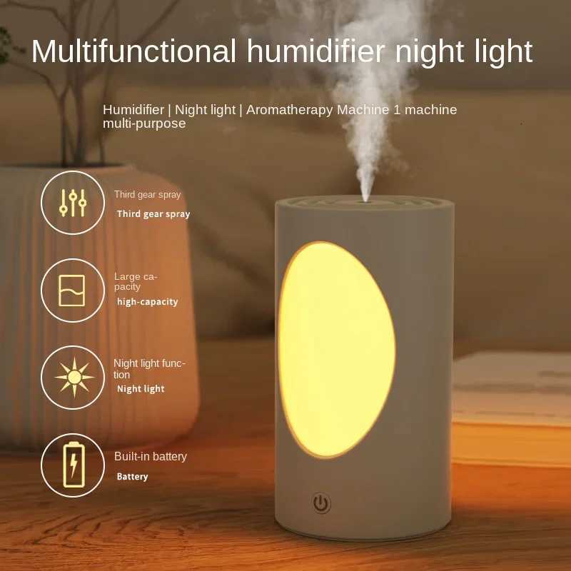 With Colorf LED Lights Diffuser Battery Rechargeable Wireless Air Humidifier 600ml Large Capacity Portable Ara Diffuser C251204