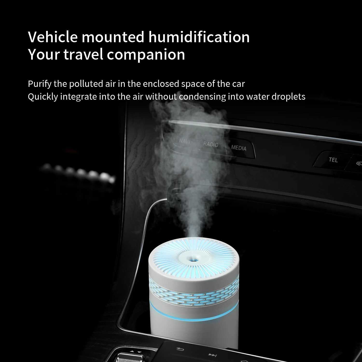 Car Air Humidifier Portable Mini Spray humidifier with LED light USB-powered Aratherapy oil diffuser for bedro and travel C251204