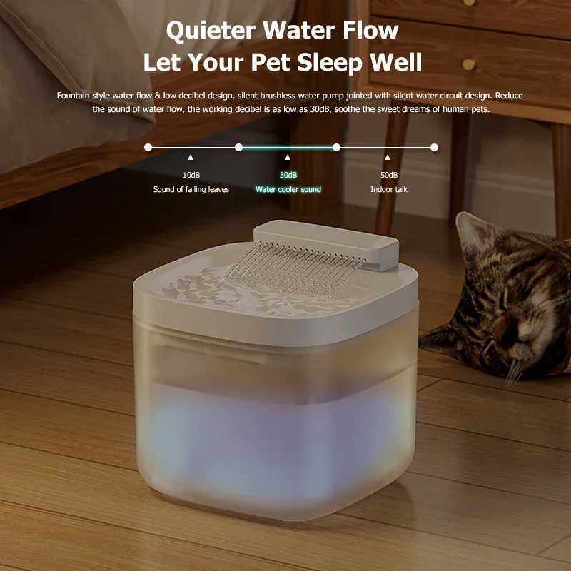 3L USB Cat Water Fountain with Pump Filter Anti Dry Burning Auto Recirculating Pet Water Dispenser M251204